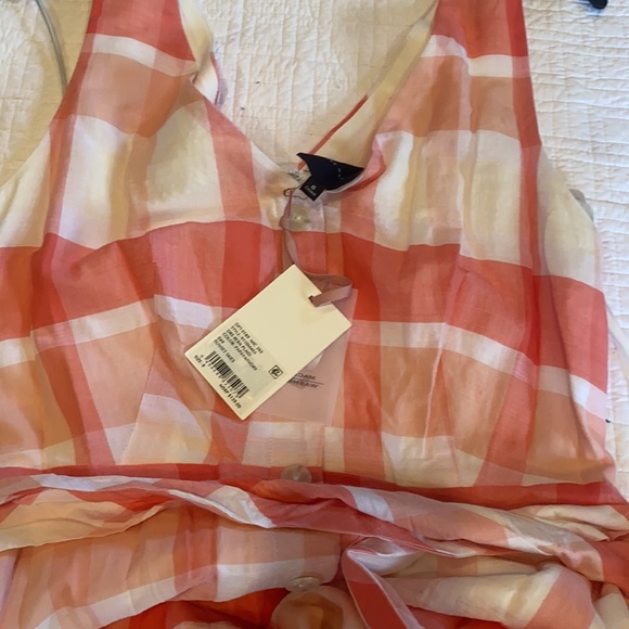 Alex Marie Pink and White Plaid Midi Dress - Picture 13 of 13